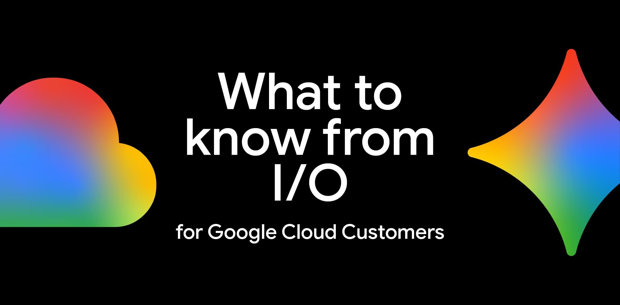 Banniere Google I/O 2026 avec icones Cloud et Gemini multicolores